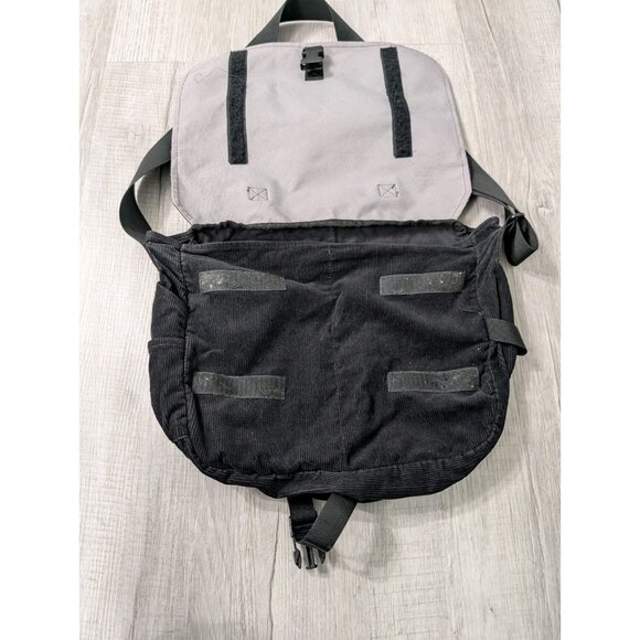 Dickies Black Corduroy Star Messenger YAK PAK Crossbody Bag 16” X 12” X4.5" Y2K - Picture 6 of 12